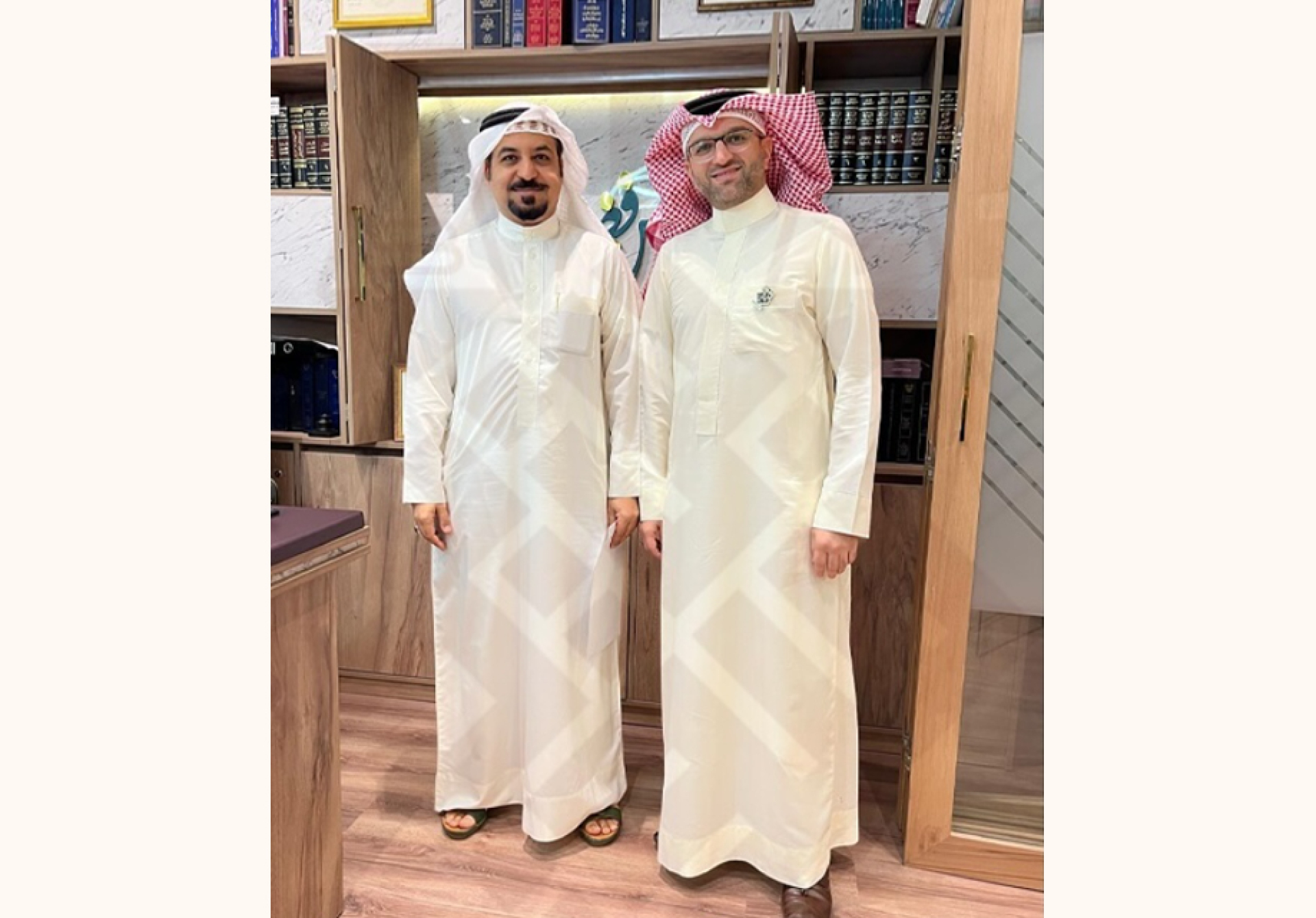 Legal Arbitrator Jaffer Al-Jamri, President of Bin Yousif Legal Group, was honored to meet with Mr. Hussain Al-Owainati from Janabia Square (Gulf American Hospital)