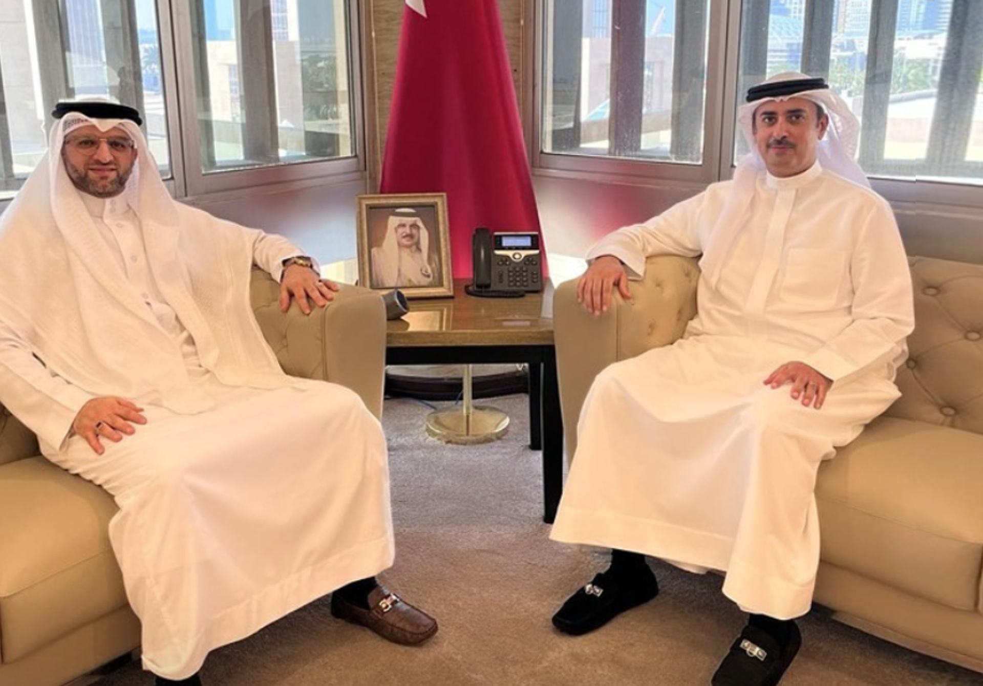 Legal Arbitrator Jaffer Al-Jamri, President of Bin Yousif Legal Group, held a cordial meeting with H.E. Mr. Nawaf Al-Maawda, Minister of Justice and Islamic Affairs